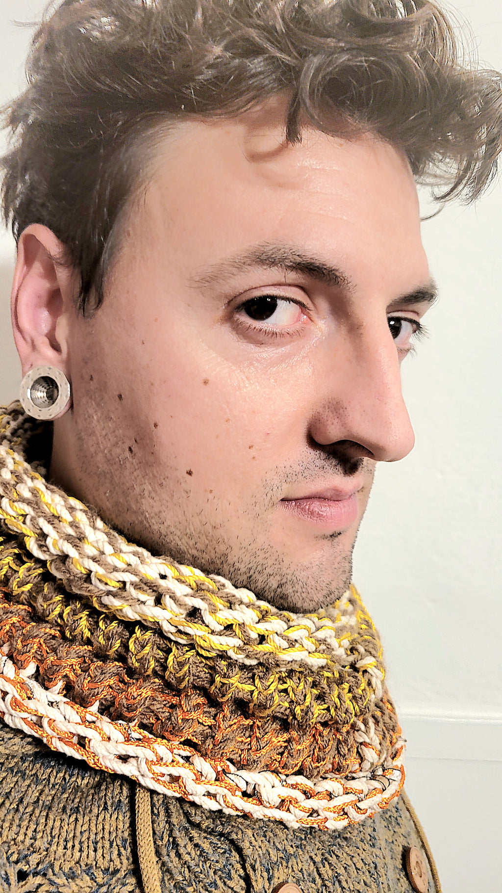 Striped Knit Cowl