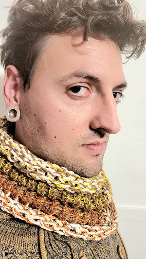 Striped Knit Cowl